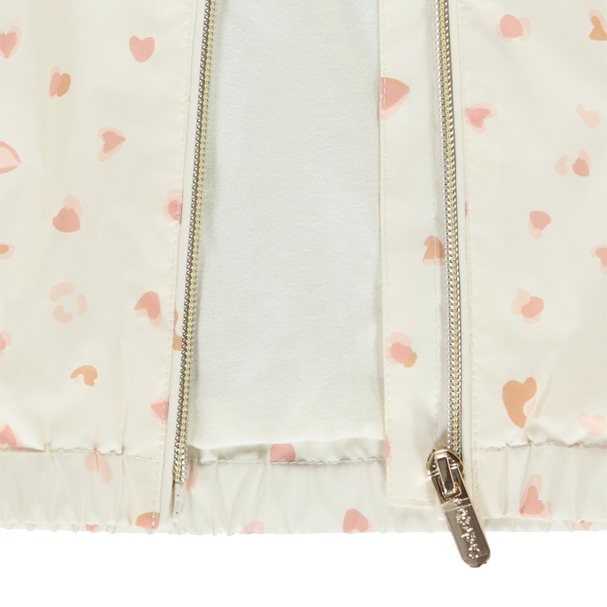 Windjack met hartjesprint en vlekkeneffect voor meisjes 