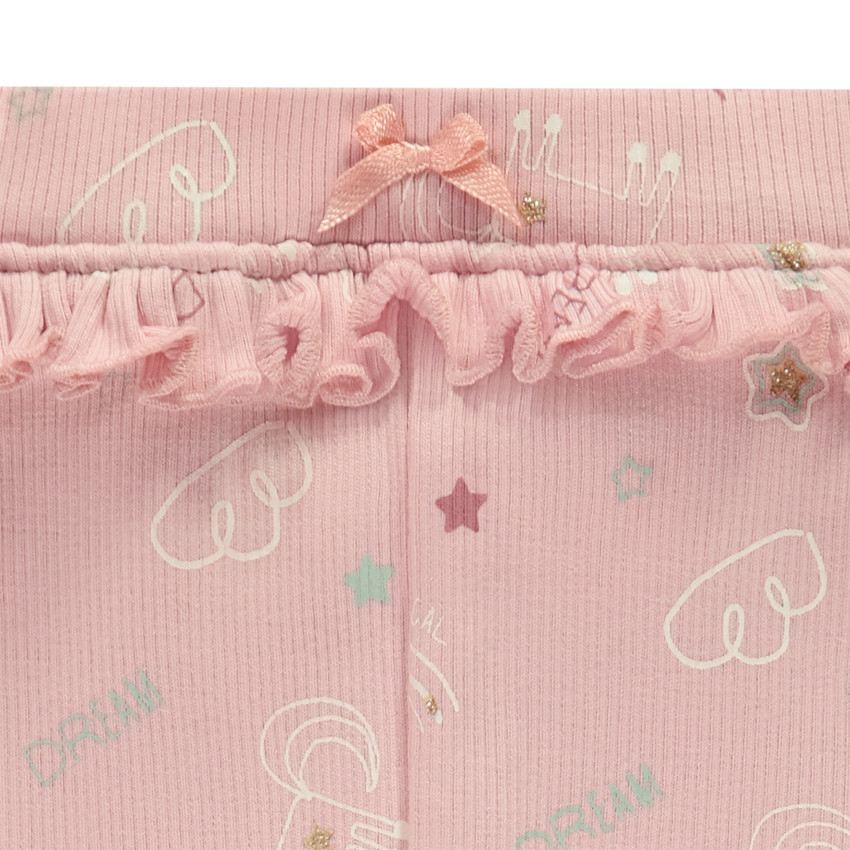 Lange geribbelde pyjama met fantasieprint voor meisjes 