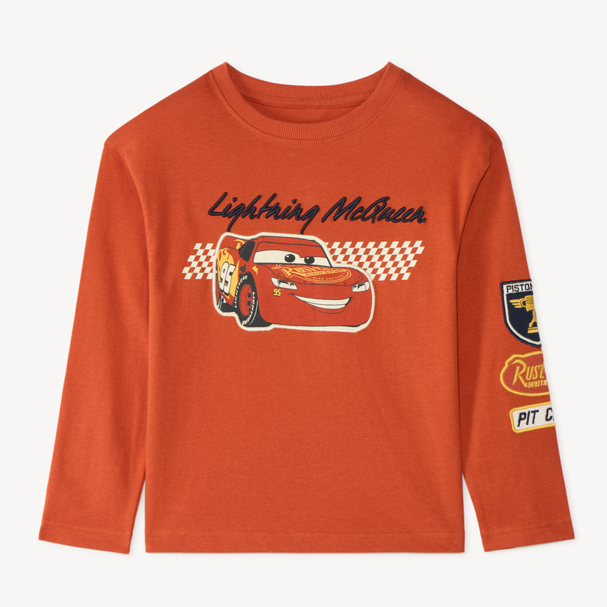 T-shirt garçon manches longues badge Flash McQueen Disney Pixar 