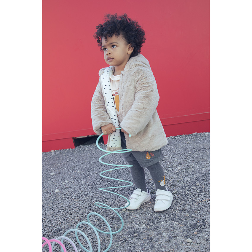 Jas met kap in namaakbont voor babymeisjes 