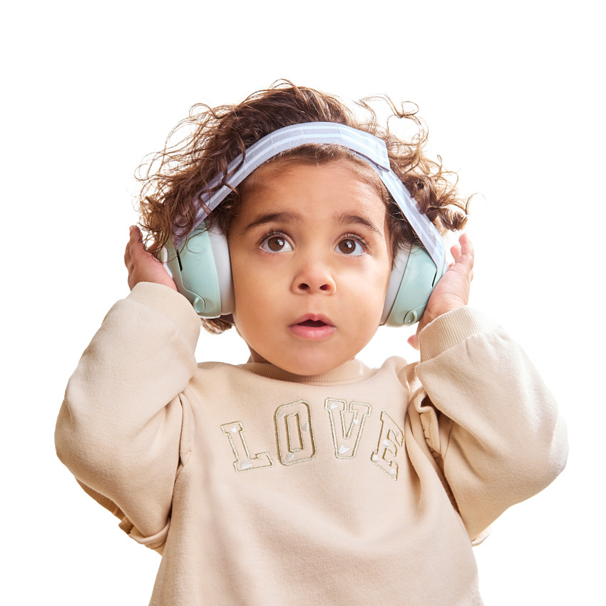 Casque anti-bruit pour bébé vert 