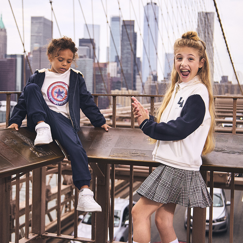 Veste teddy en molleton contrecollé sherpa patch LA pour fille 