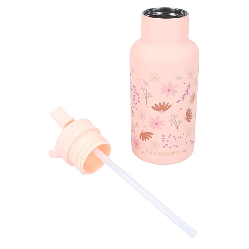 Gourde isotherme 350ml Fleurs Rose 