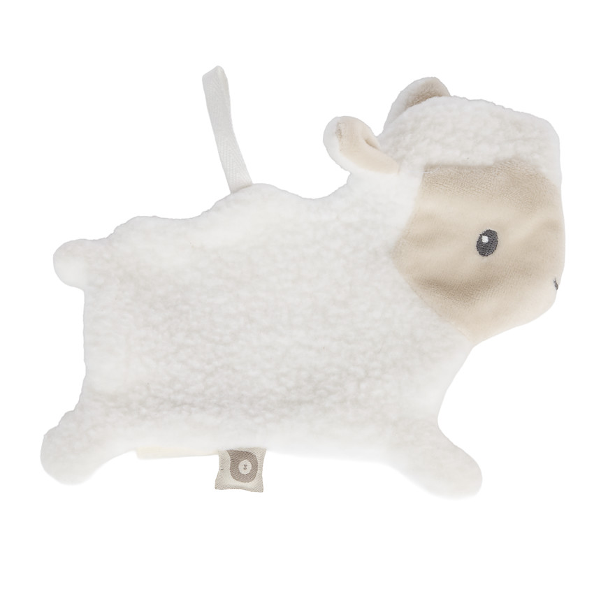 Knuffeldoek schaap met fopspeenclip La Vie à la Ferme écru 