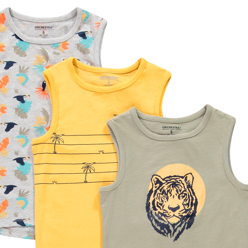 Set van 5 jongens debardeurs in gaas 