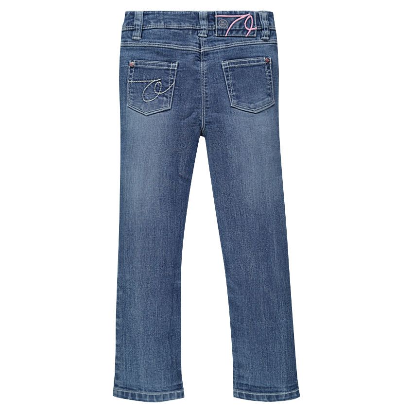 Slimfit denimjeans met used effect 