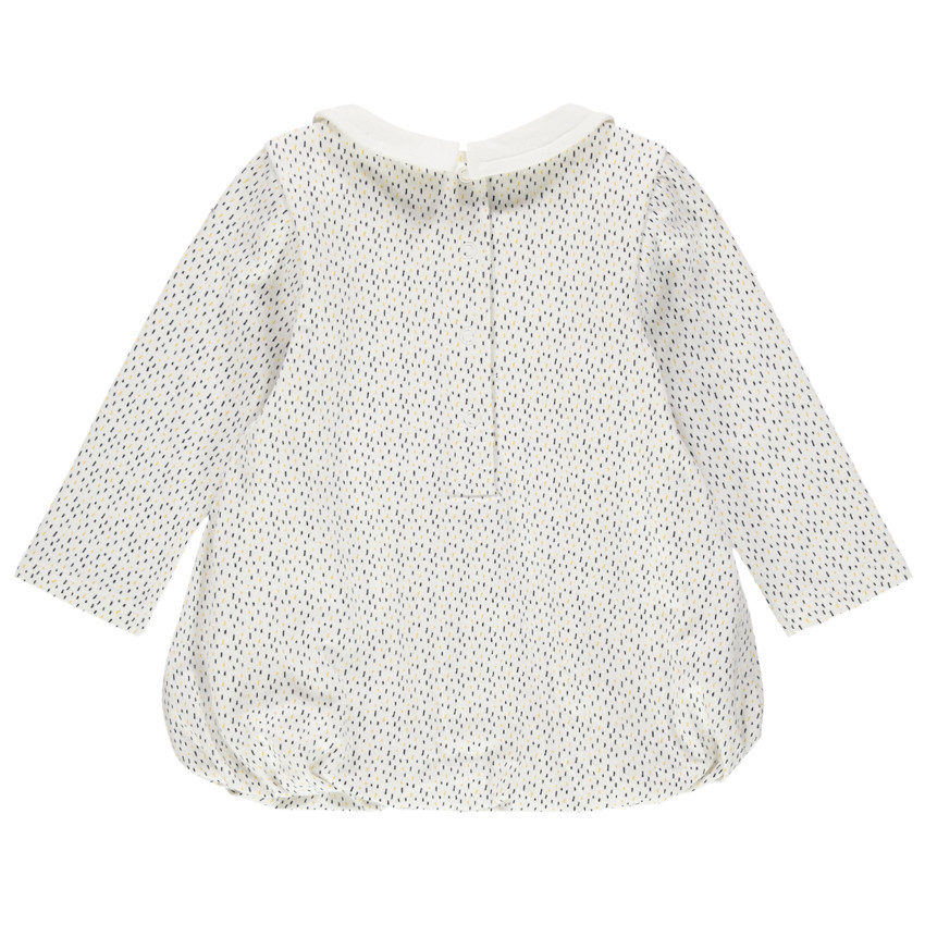 Volledig bedrukte tuniek met lange mouwen en claudinekraag 