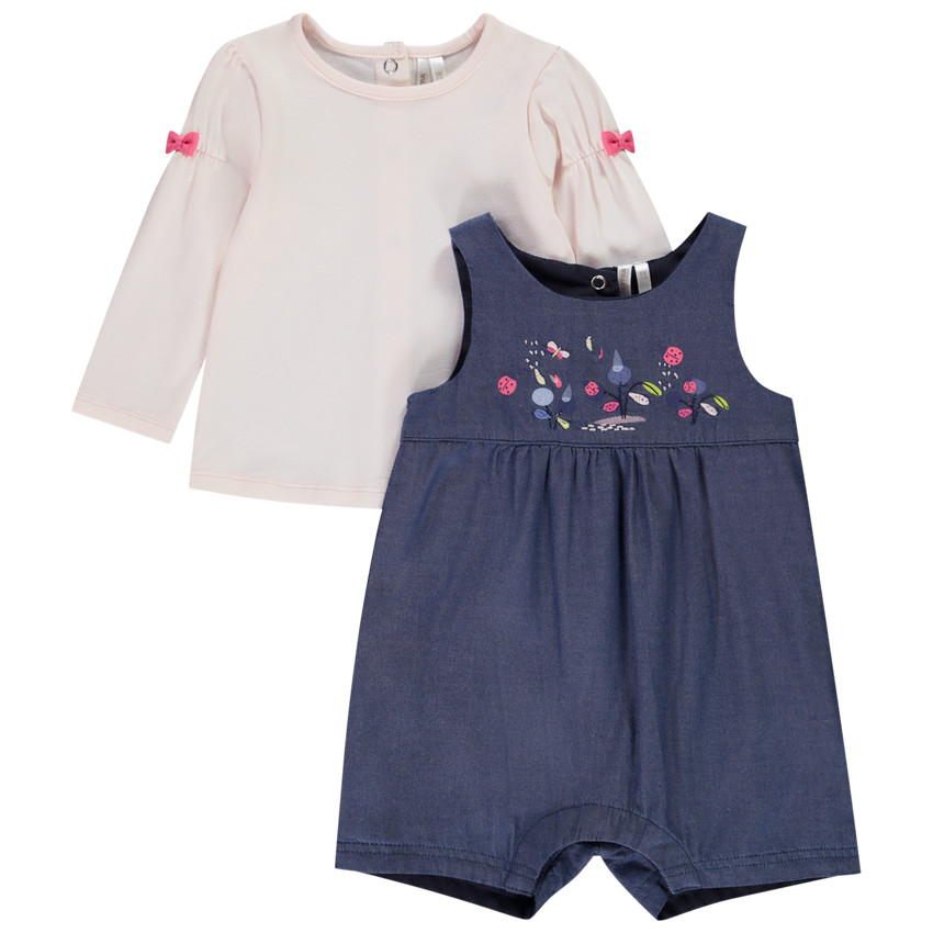 Korte jumpsuit + t-shirt met lange mouwen voor meisjes 