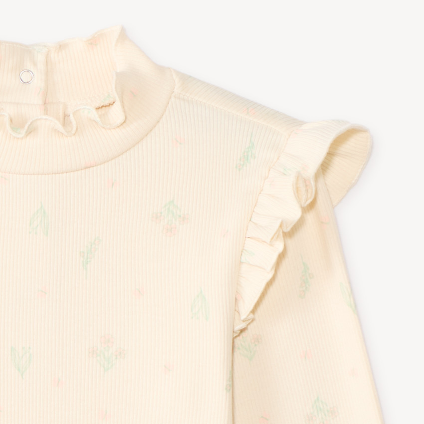 Turtleneck met ruches en bloemenprint voor babymeisjes 