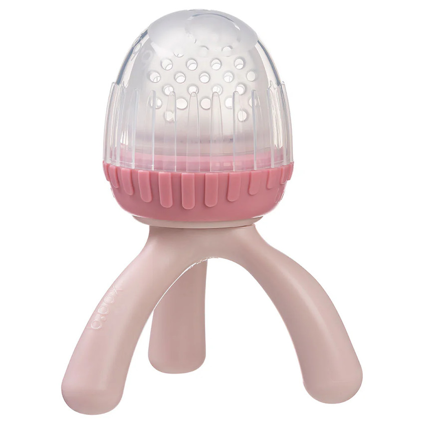 Fopspeen knabbelaar met siliconen dop op drievoet Blush 4m+ 