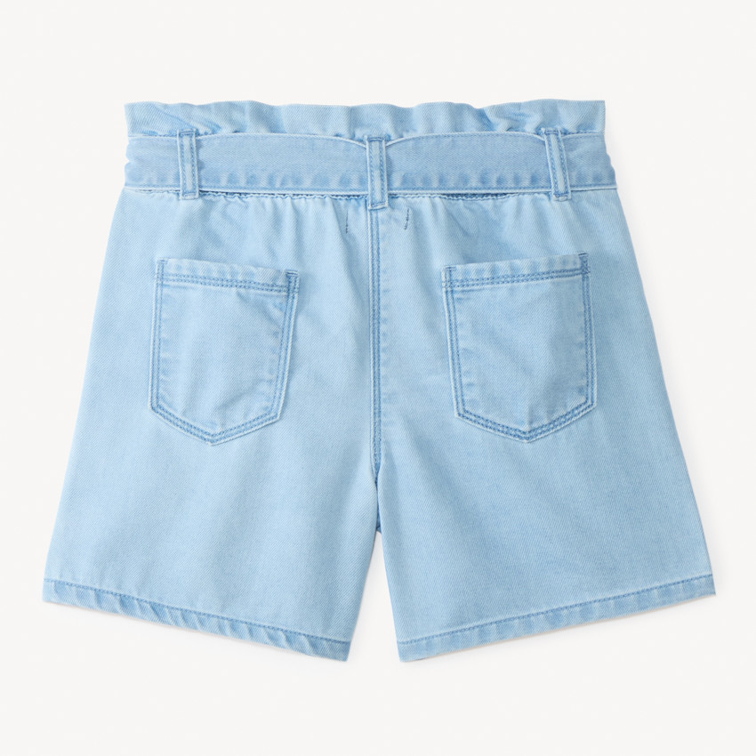 Korte paperbag jeans met strikceintuur voor meisjes 