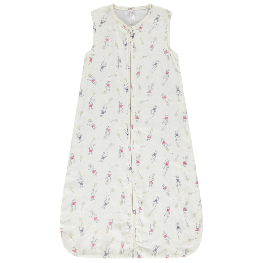 Gigoteuse sans manches en tétra imprimé lapins pour bébé 