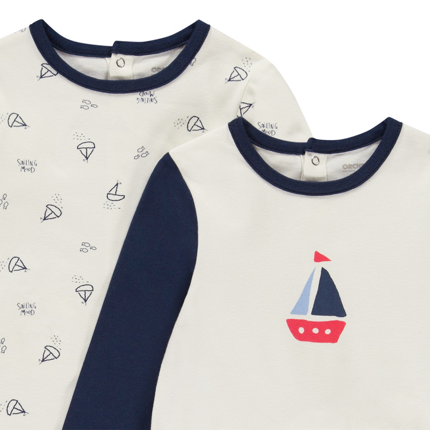 Lot de 2 dors-bien motifs marins pour bébé garçon avec ouvertures différentes selon l'âge 