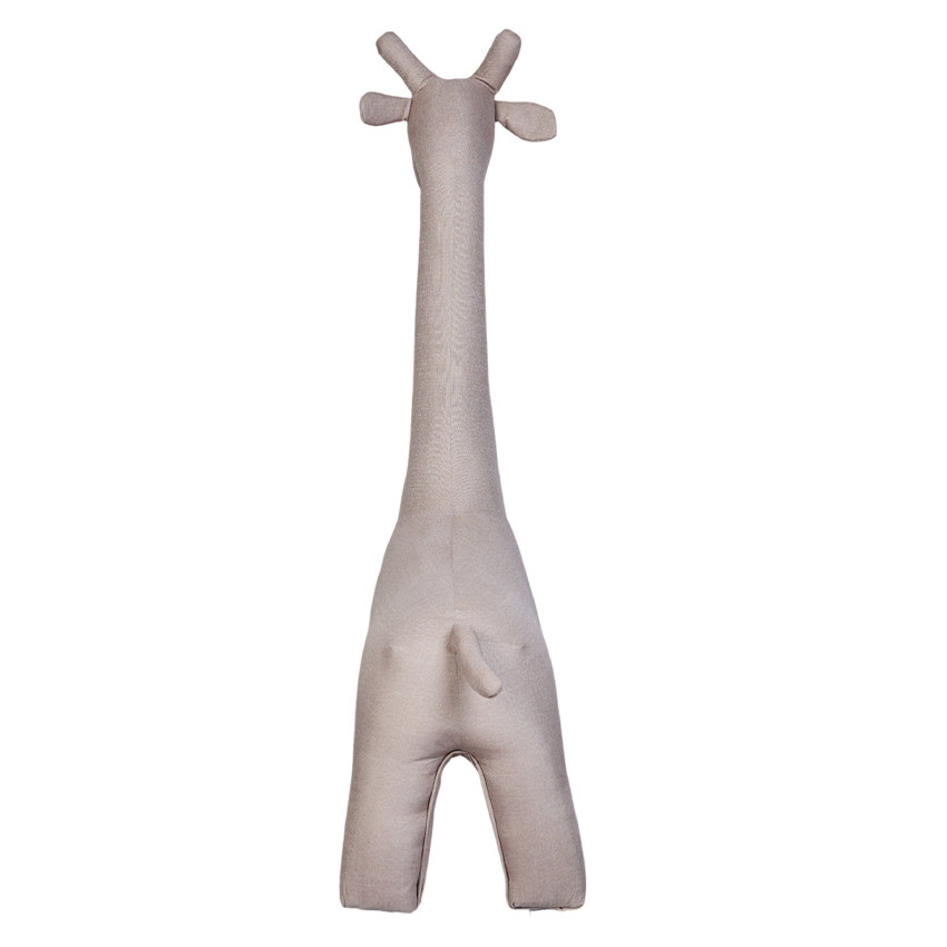 Grande peluche 131cm Girafe debout en lin beige 