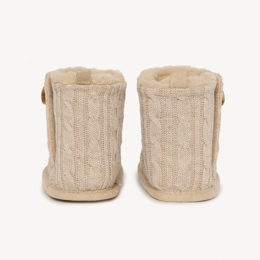 Pantoffels laarzen met fleece en knop voor baby 