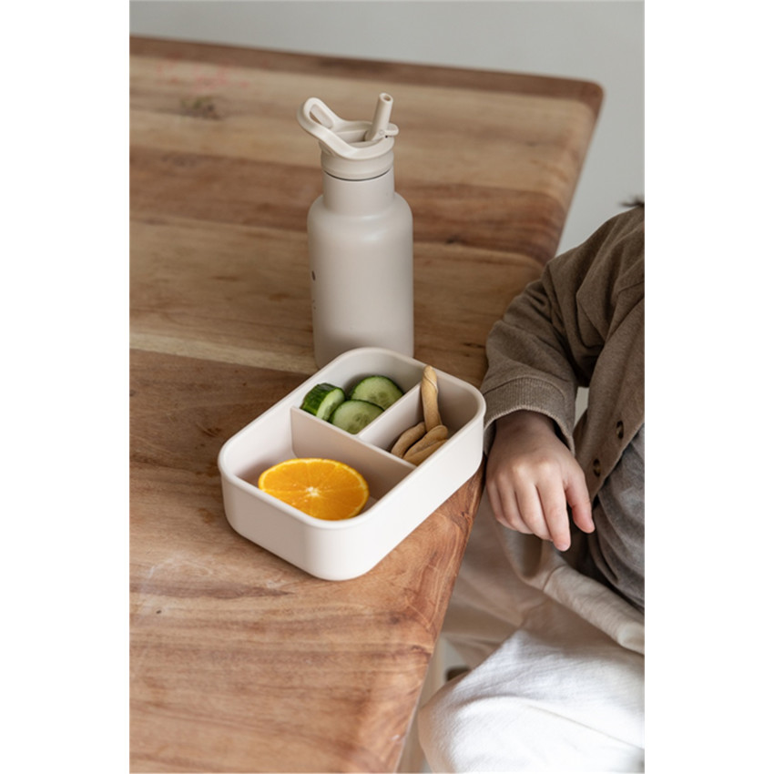 Lunchbox silicone 3 vakken Beer Zand 