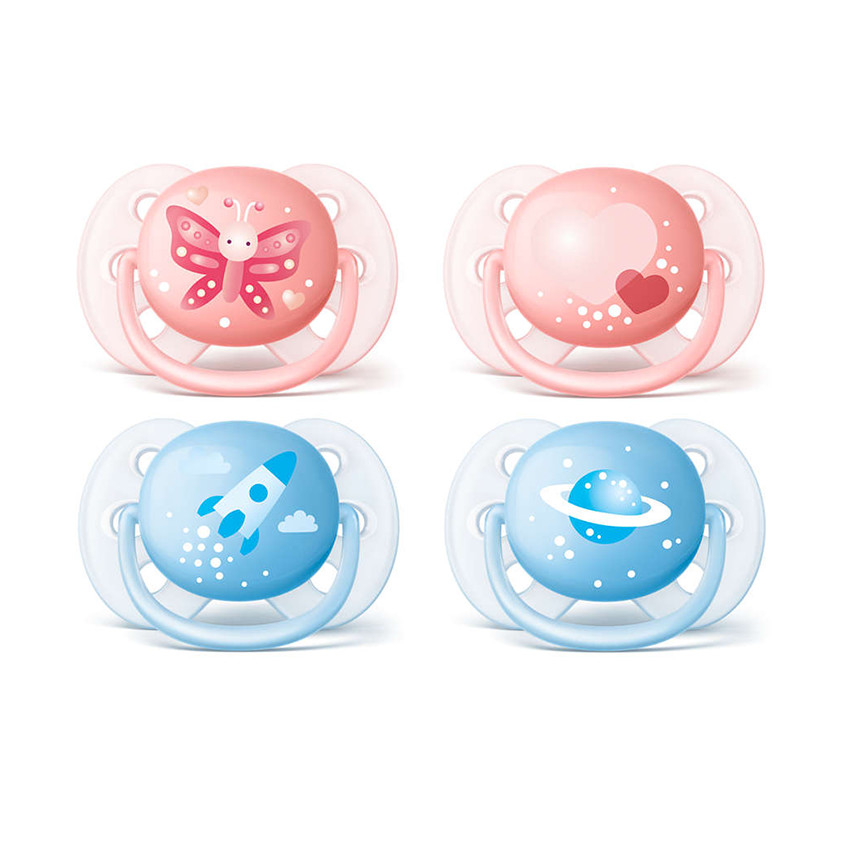 Lot de 2 sucettes Ultra Soft - 0-6 mois 