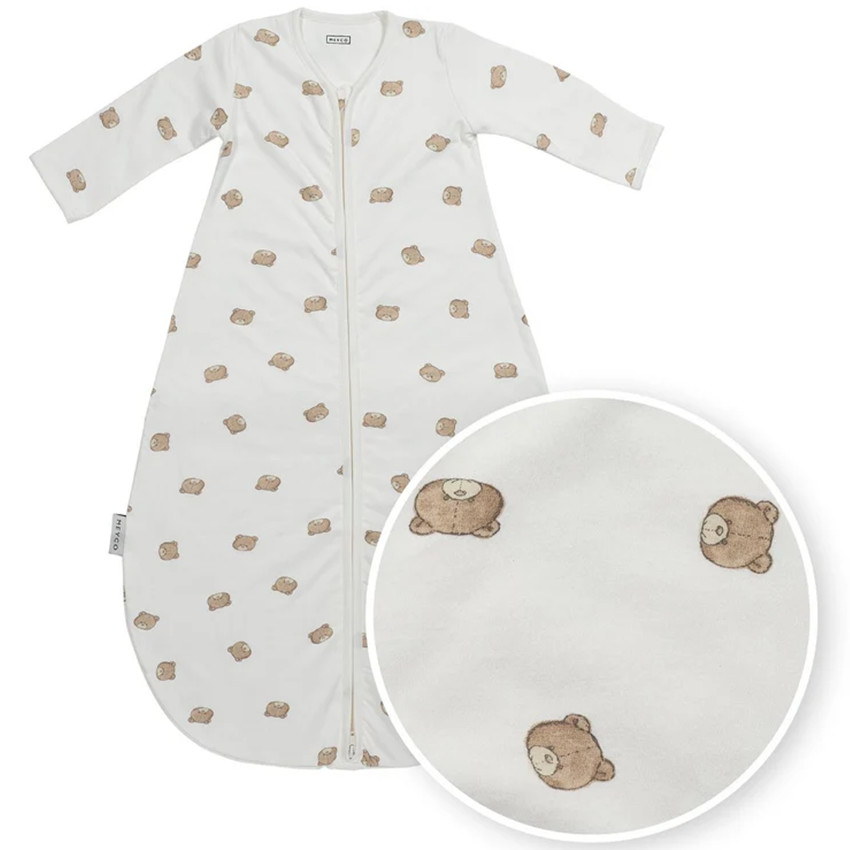 Slaapzak met vaste mouwen jersey Bear - Multicolor - 70 cm 