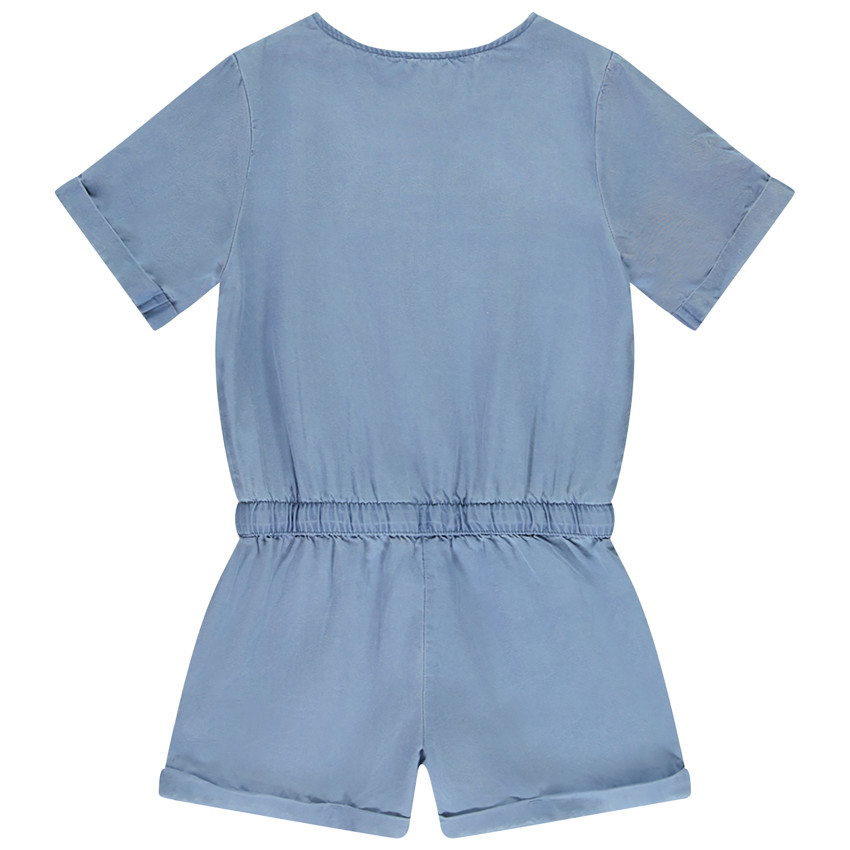 Effen serge combishort voor meisjes 