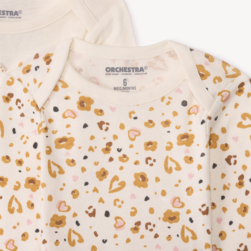 Lot de 7 bodies manches longues tachetés pour bébé fille 