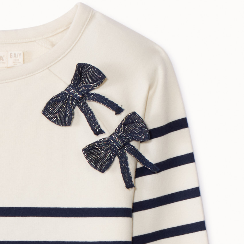 Sweatshirt met maritiem motief in fleece en fantasie knopen voor meisjes 