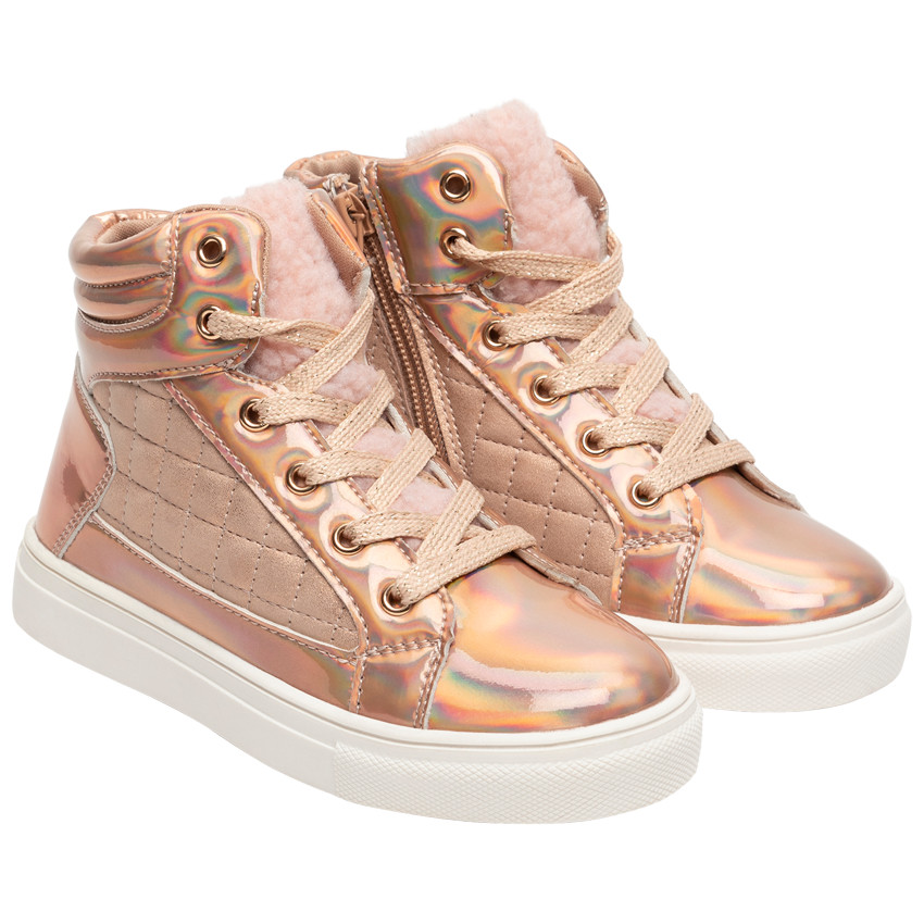 Bottillons iridescents à lacets et zip pour fille 