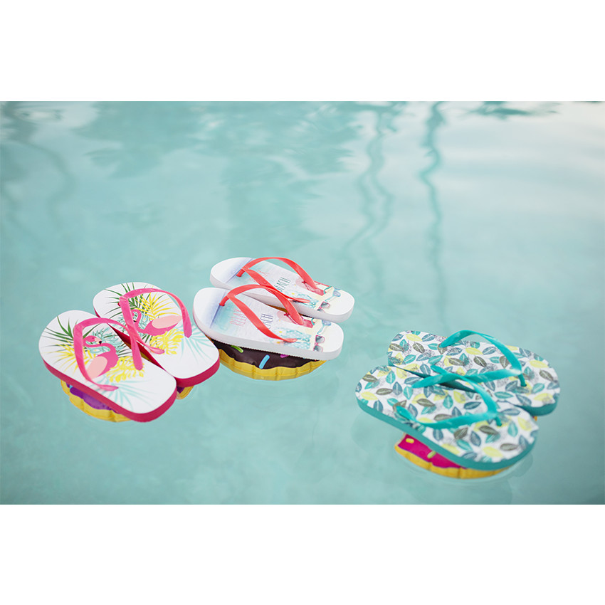 Tongs avec tongs et lunettes printées bride unie 