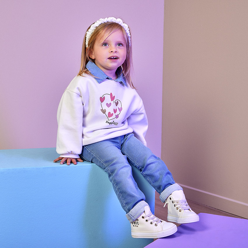 Fleece sweatshirt met fantasieprint voor meisjes 