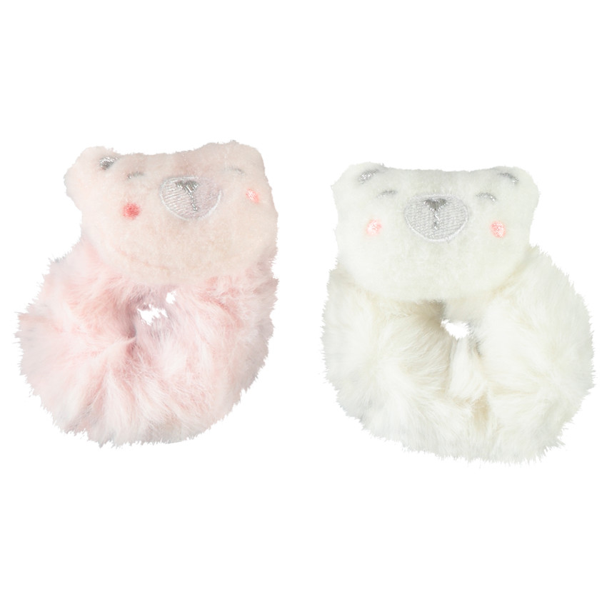 Lot de 2 chouchous tête de nounours pour fille 