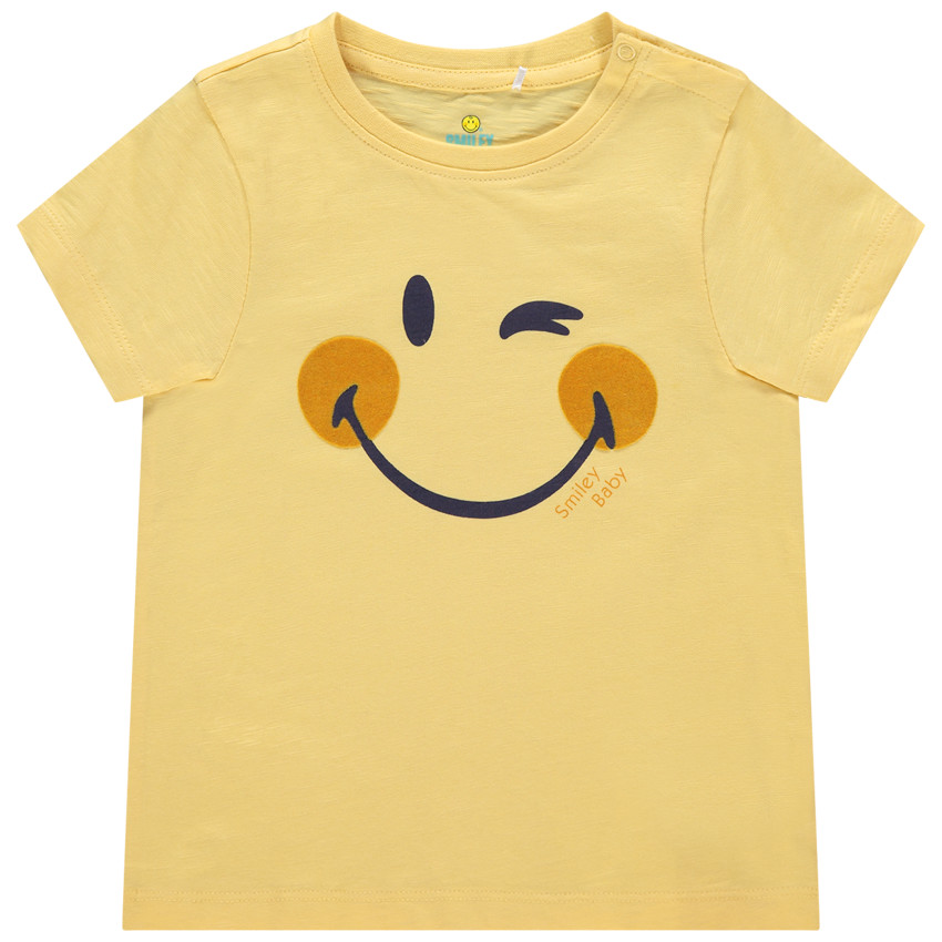 T-shirt manches courtes en coton bio print Smiley Baby  