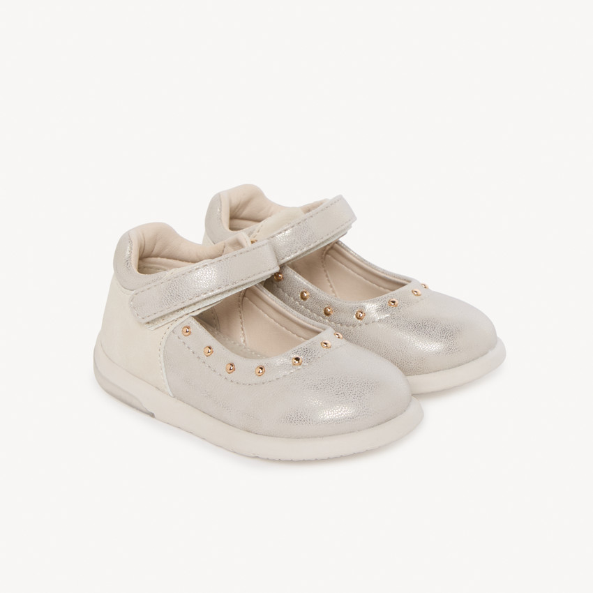 Babykleed met iriserend effect en gouden studs voor meisjes 