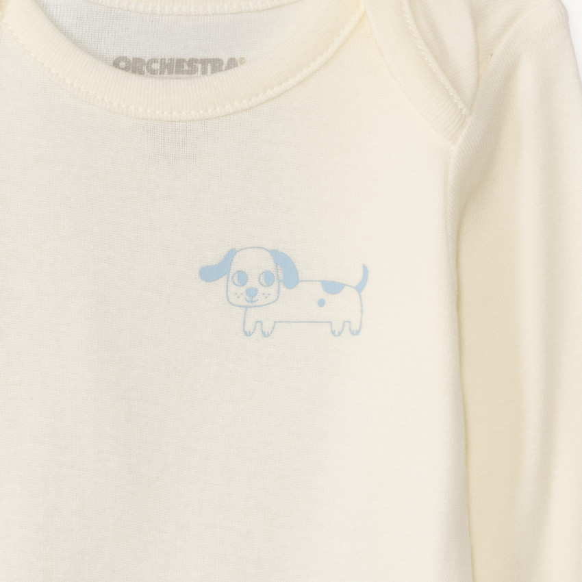 Set van 5 lange mouwen bedrukt rompertjes voor jongen. 