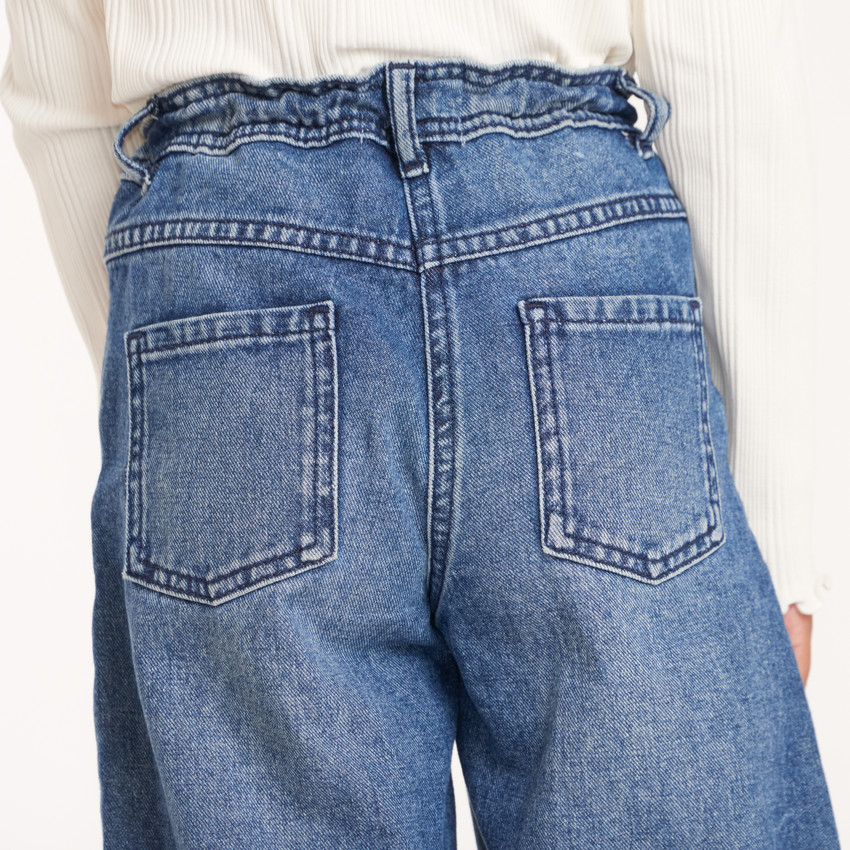 Wijde jeans in blauw stone meisjes 