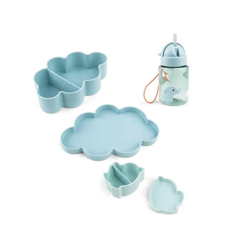 Done By Deer Playground snackset blauw met 2 lunchboxen en 1 drinkfles 