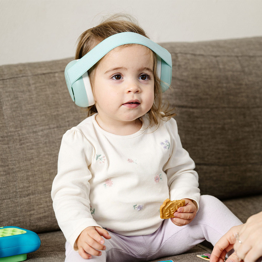 Protection auditive BV74 pour bébés et tout-petits Blanc/Menthe Verte  