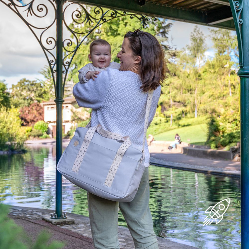 Sac à langer bowling + tapis gris 