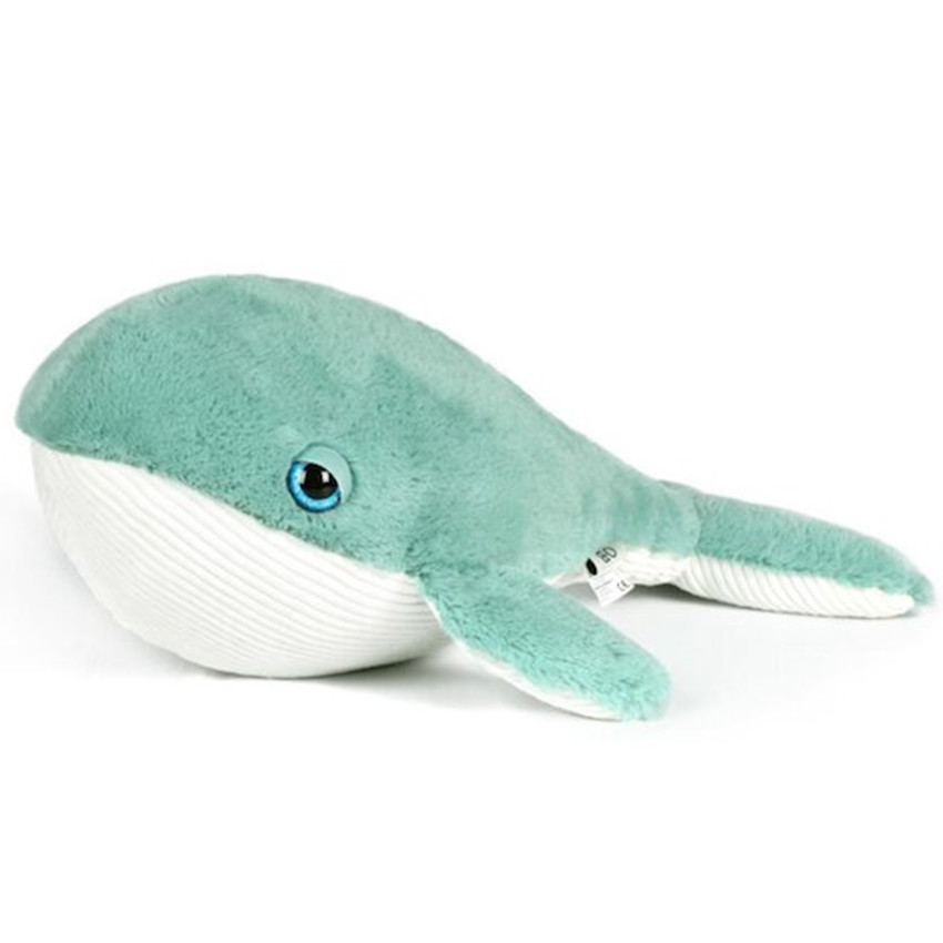 Peluche Baleine ultra douce - Bleu/blanc 52 cm 
