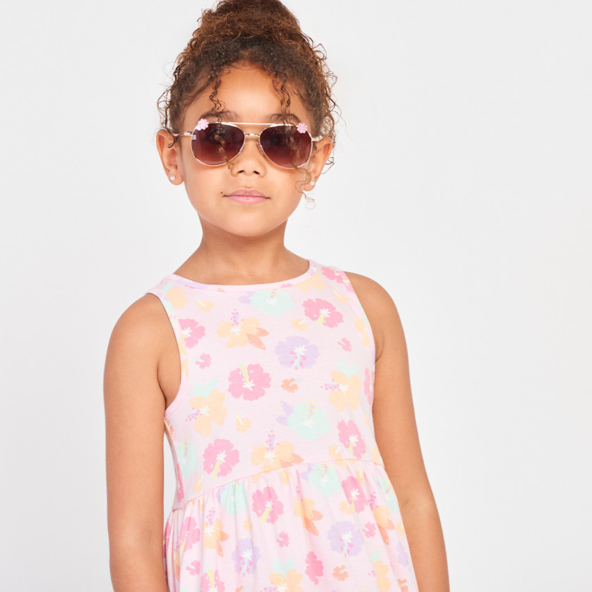 Robe sans manches imprimé fantaisie pour fille 