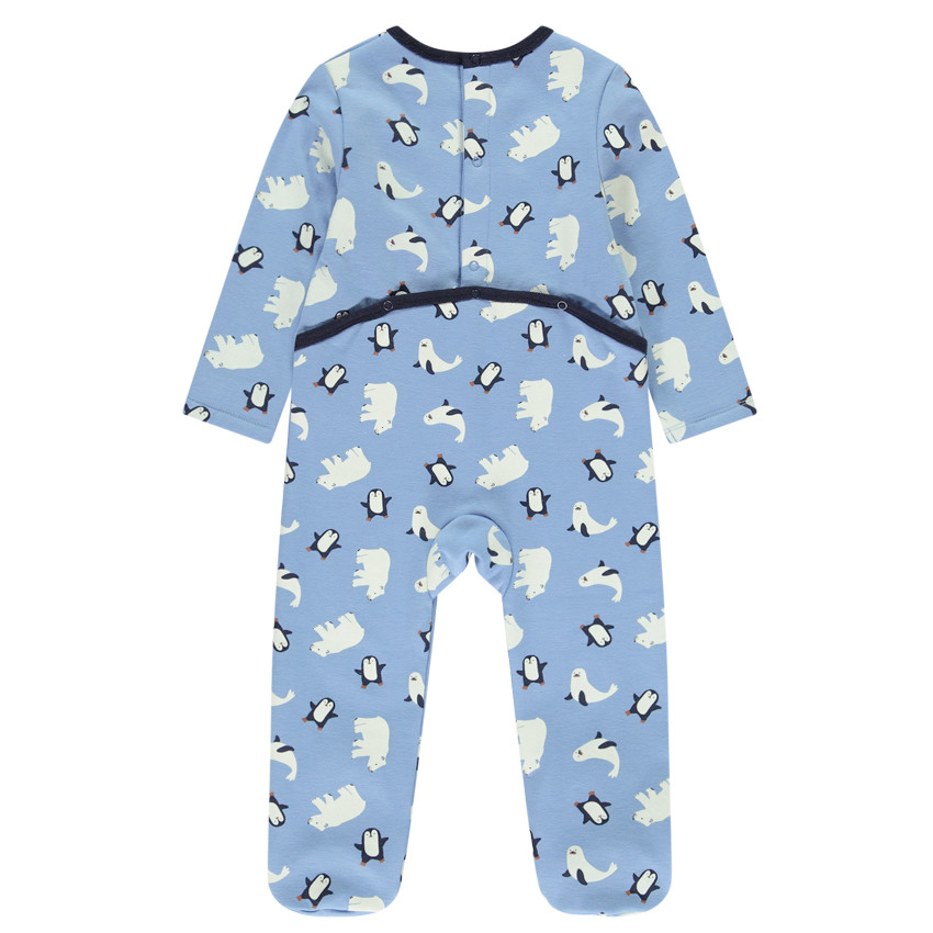 Set van 2 pyjama motieven Pingouin voor baby jongen met verschillende openingen afhankelijk van de leeftijd 