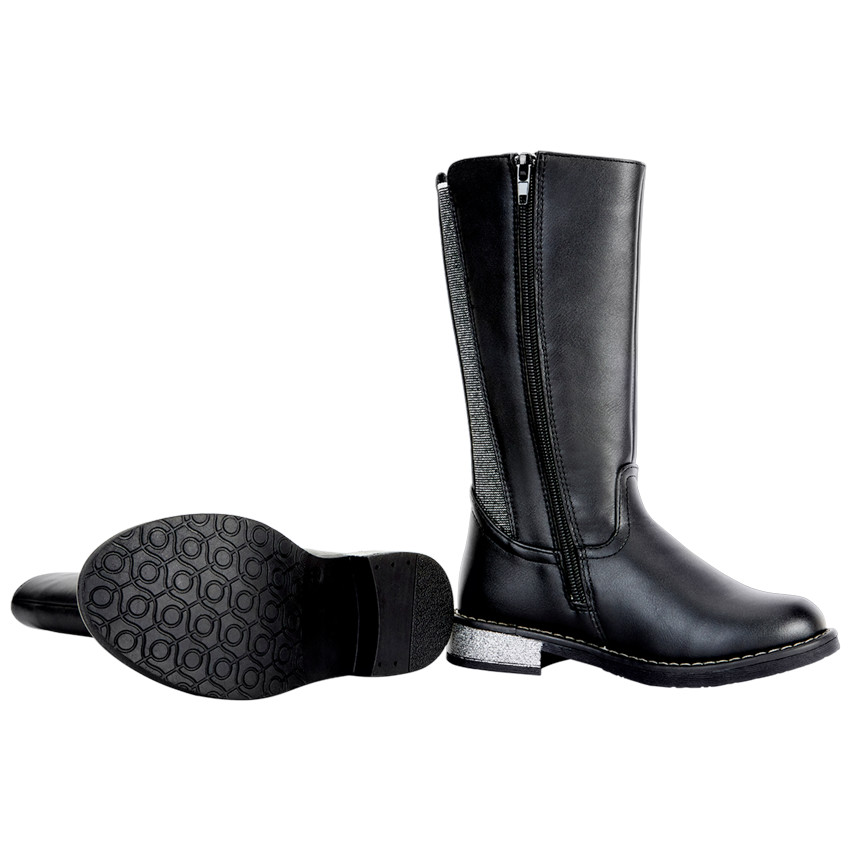 Bottes cavalières à talon argenté pour fille 