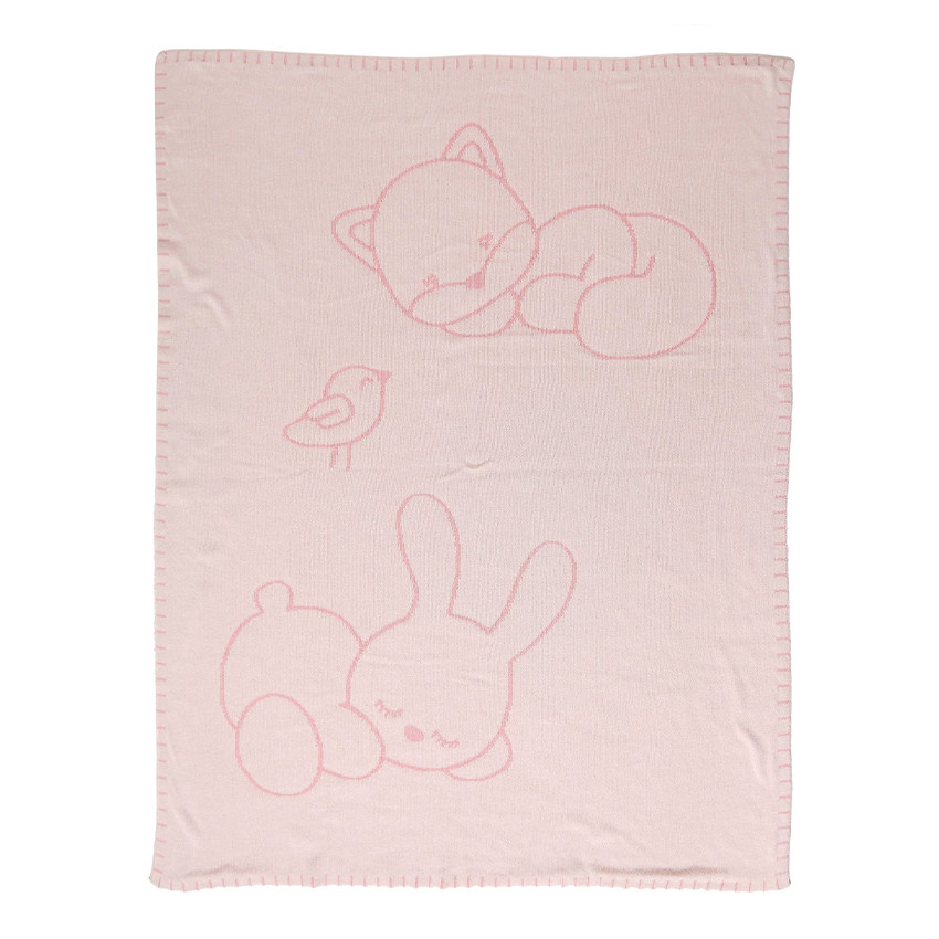 Couverture tricotée réversible 100 x 75 cm Alice & Pomme 