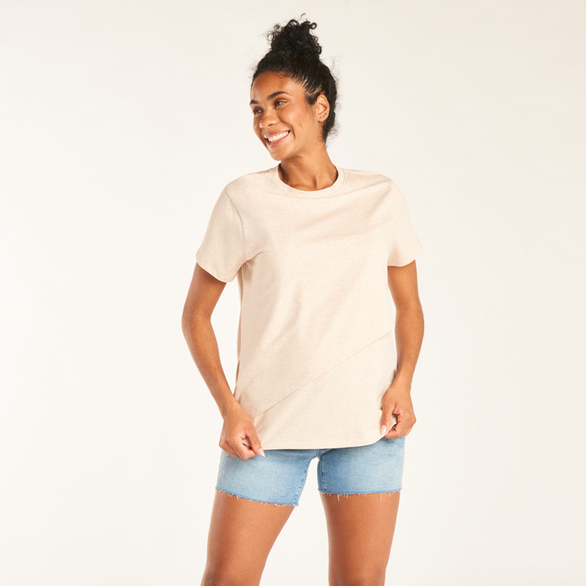 T-shirt manches courtes uni forme portefeuille d’allaitement 