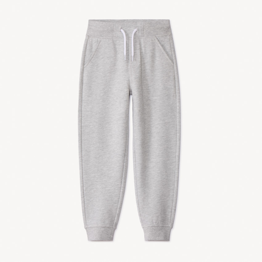 Sportbroek van fleece in effen grijs voor jongens 