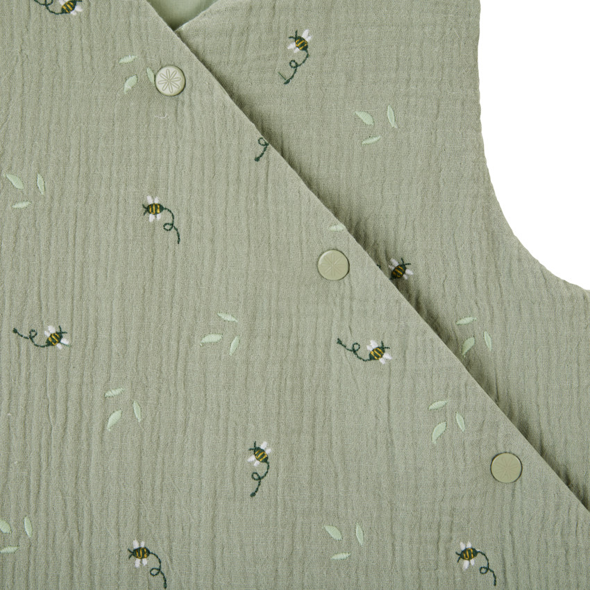 Gigoteuse brodée en double gaze TOG 2 Promenade Bucolique vert 