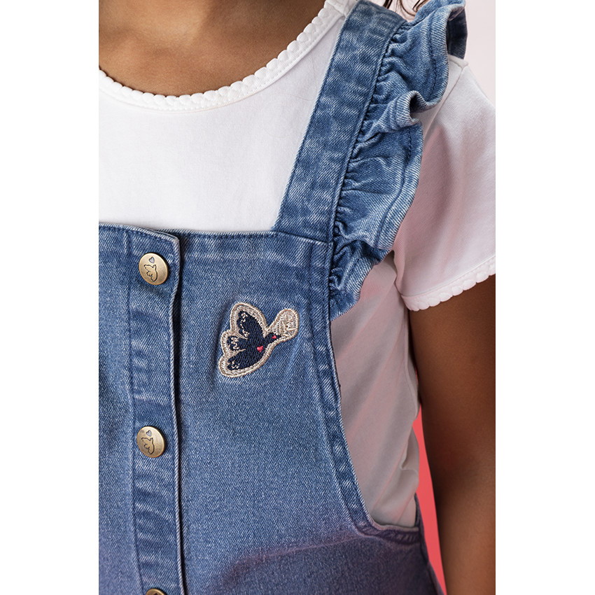 Robe salopette en denim pour fille 