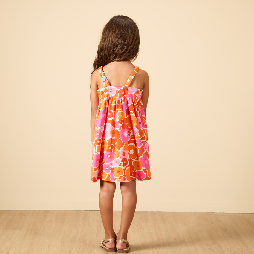 Rok met elastische schouderbanden en bloemenprint voor meisjes 