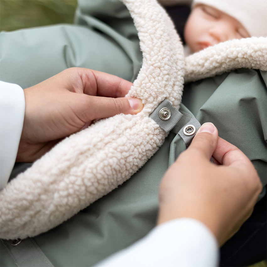 Wikkeldeken Biside voor autostoel 0+ - Pady + Teddy - Green - 0-12m 
