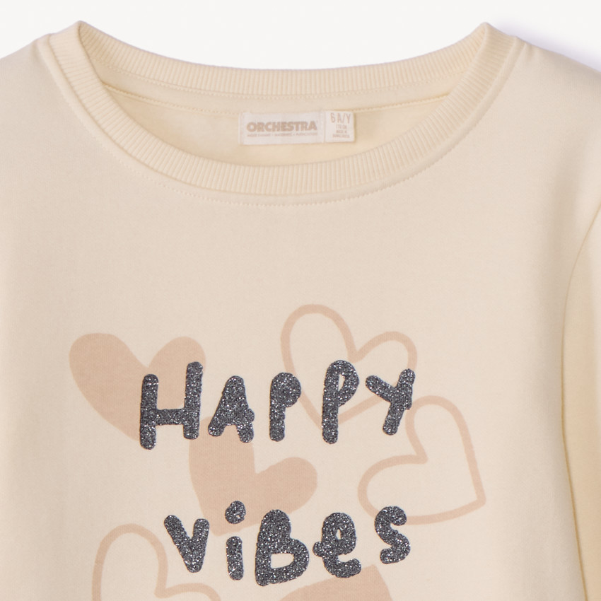 Uni sweatshirt met glinsterende print voor meisjes 