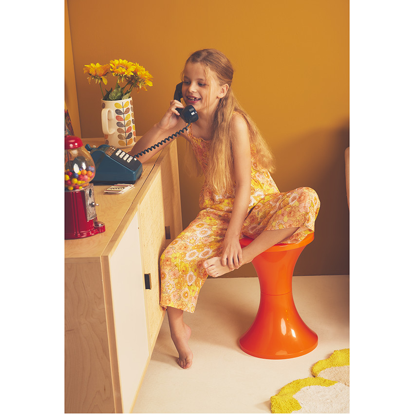 Combinaison longue à smocks imprimé fleurs retro pour fille 