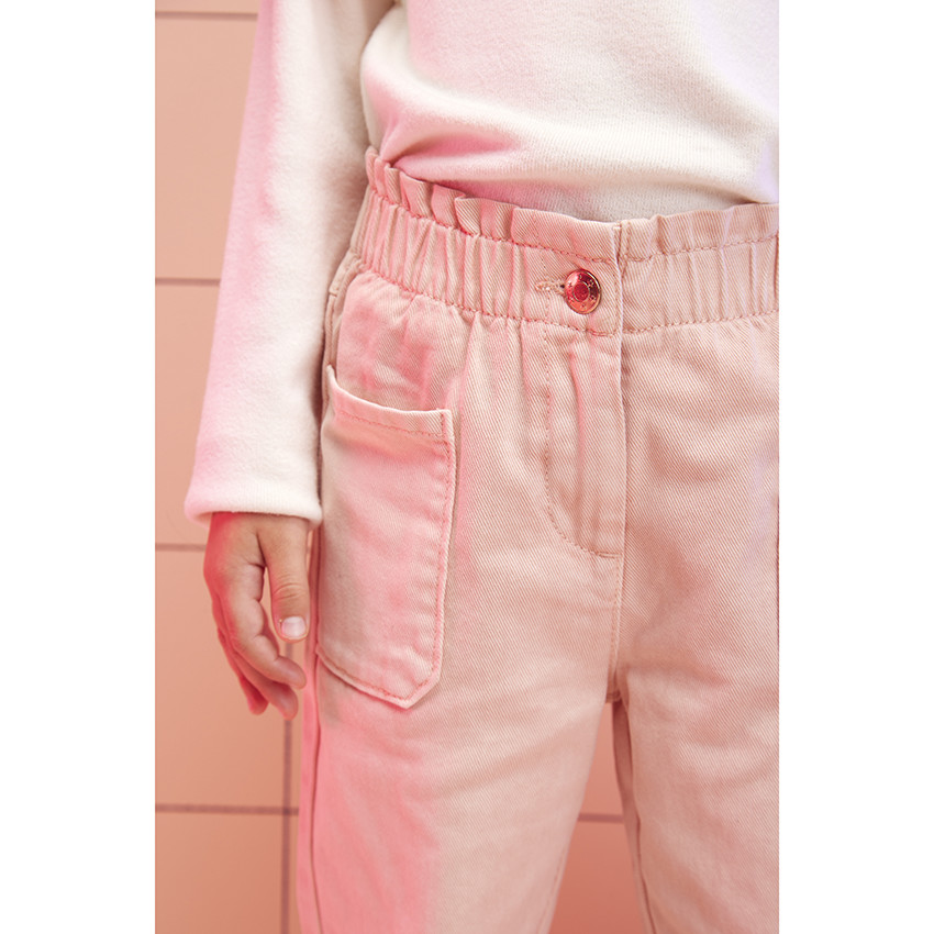 Pantalon paperbag van katoen voor meisjes 